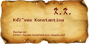 Köves Konstantina névjegykártya